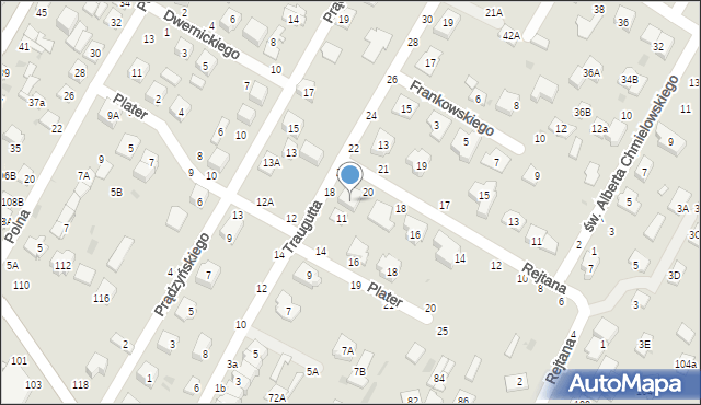 Biała Podlaska, Traugutta Romualda, gen., 11A, mapa Białej Podlaskiej