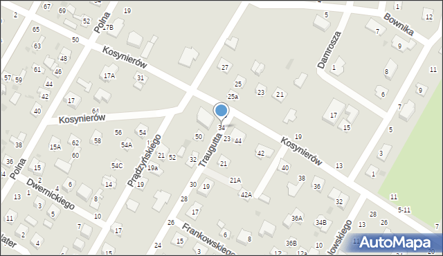 Biała Podlaska, Traugutta Romualda, gen., 34, mapa Białej Podlaskiej