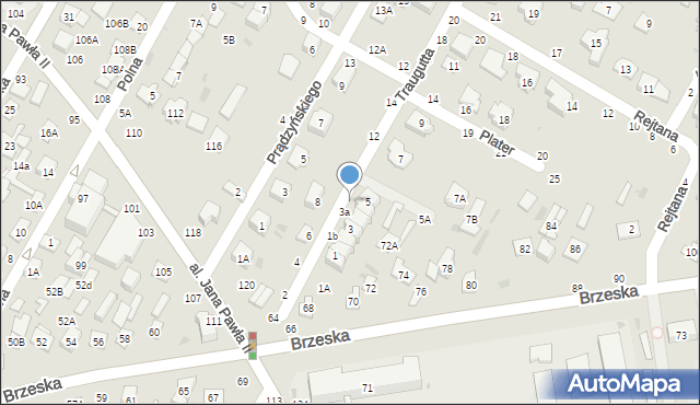 Biała Podlaska, Traugutta Romualda, gen., 3b, mapa Białej Podlaskiej