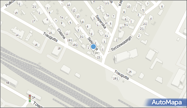 Białystok, Traugutta Romualda, gen., 23A, mapa Białegostoku