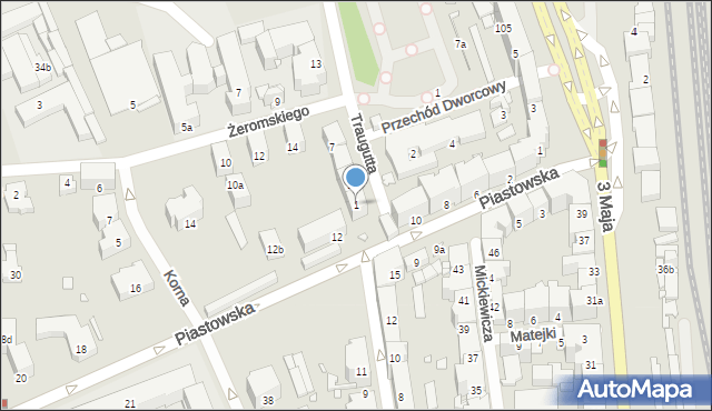Bielsko-Biała, Traugutta Romualda, gen., 1, mapa Bielsko-Białej