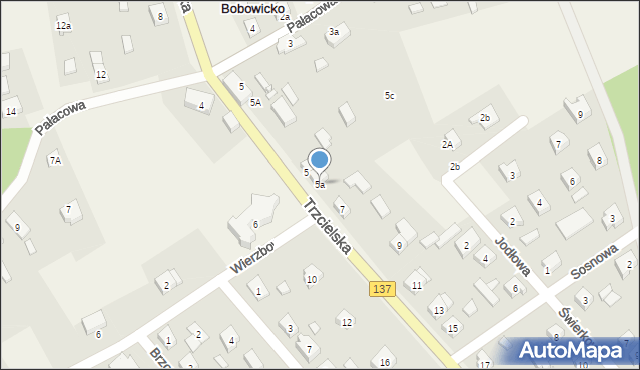 Bobowicko, Trzcielska, 5a, mapa Bobowicko