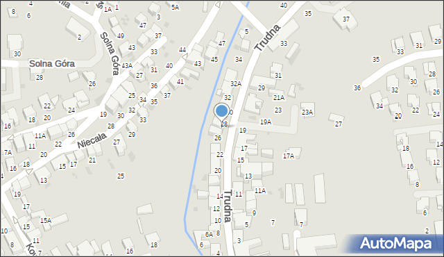 Bochnia, Trudna, 26A, mapa Bochni