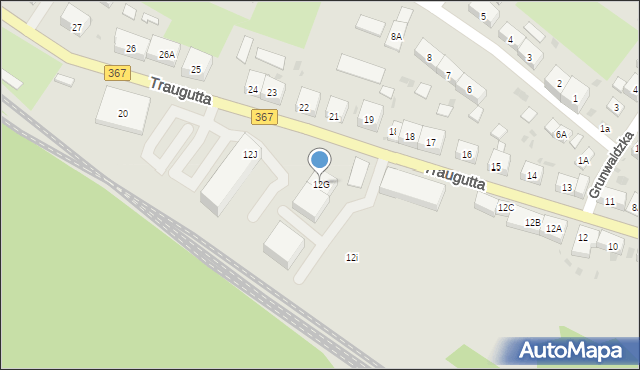 Boguszów-Gorce, Traugutta Romualda, gen., 12G, mapa Boguszów-Gorce