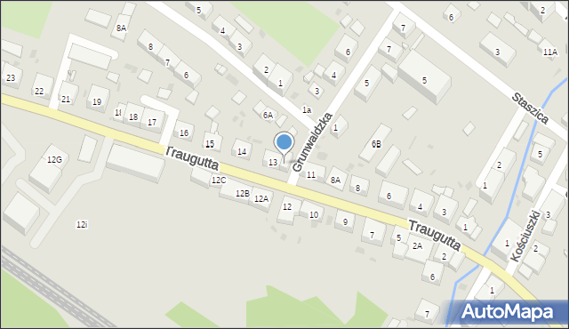 Boguszów-Gorce, Traugutta Romualda, gen., 13A, mapa Boguszów-Gorce