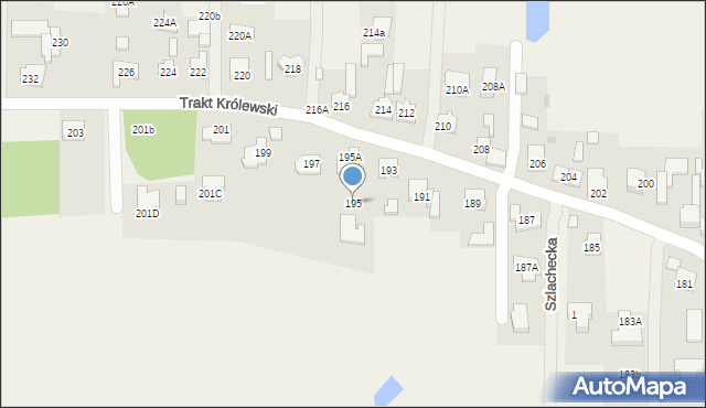 Borzęcin Duży, Trakt Królewski, 195, mapa Borzęcin Duży