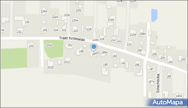 Borzęcin Duży, Trakt Królewski, 197, mapa Borzęcin Duży