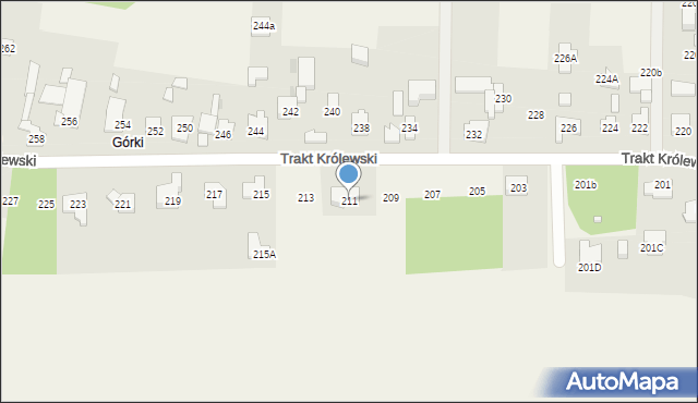 Borzęcin Duży, Trakt Królewski, 211, mapa Borzęcin Duży