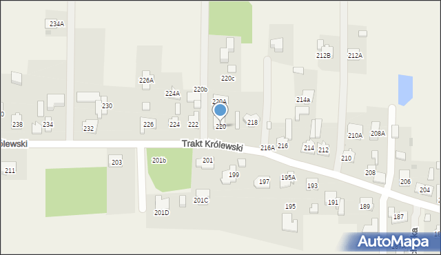 Borzęcin Duży, Trakt Królewski, 220, mapa Borzęcin Duży