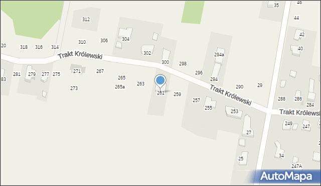 Borzęcin Duży, Trakt Królewski, 261, mapa Borzęcin Duży