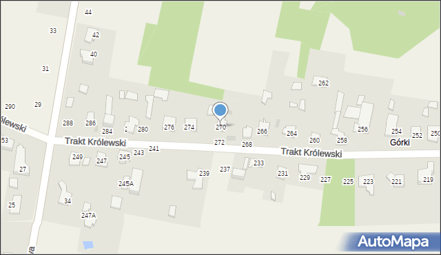 Borzęcin Duży, Trakt Królewski, 270, mapa Borzęcin Duży