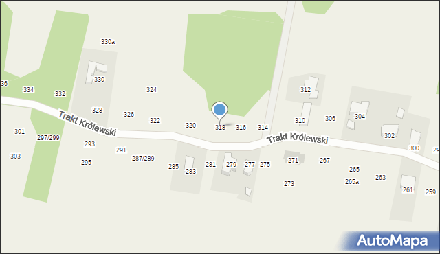 Borzęcin Duży, Trakt Królewski, 318, mapa Borzęcin Duży
