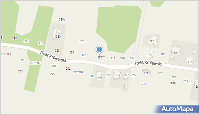 Borzęcin Duży, Trakt Królewski, 320, mapa Borzęcin Duży