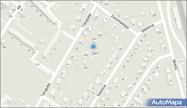 Braniewo, Traugutta Romualda, gen., 20A, mapa Braniewo