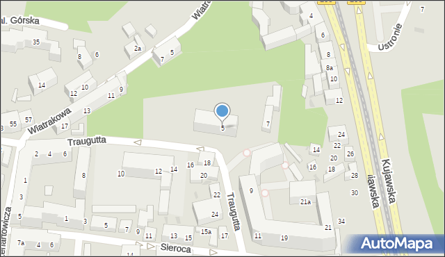 Bydgoszcz, Traugutta Romualda, gen., 5, mapa Bydgoszczy
