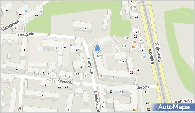 Bydgoszcz, Traugutta Romualda, gen., 9, mapa Bydgoszczy