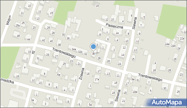 Bydgoszcz, Trentowskiego Bronisława, 30, mapa Bydgoszczy