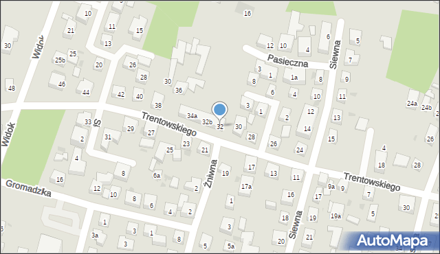 Bydgoszcz, Trentowskiego Bronisława, 32, mapa Bydgoszczy