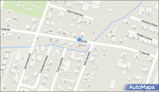 Bydgoszcz, Trawnik, 25, mapa Bydgoszczy