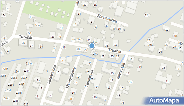 Bydgoszcz, Trawnik, 27B, mapa Bydgoszczy