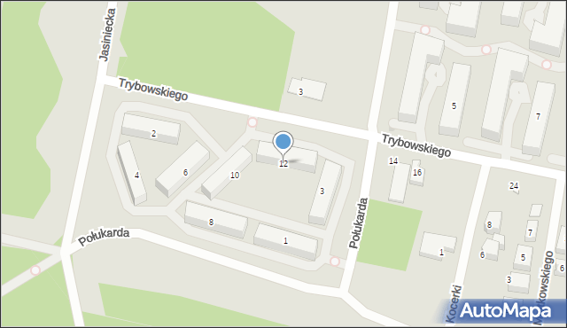 Bydgoszcz, Trybowskiego Zygmunta, ks., 12, mapa Bydgoszczy