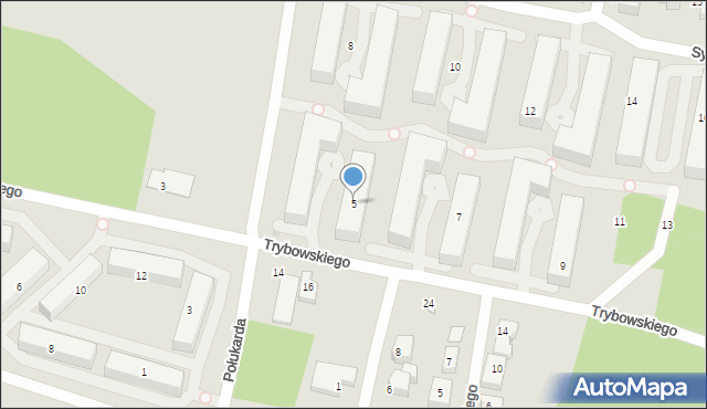 Bydgoszcz, Trybowskiego Zygmunta, ks., 5, mapa Bydgoszczy