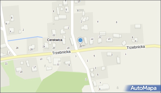 Cerekwica, Trzebnicka, 16, mapa Cerekwica