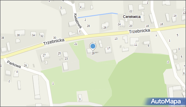 Cerekwica, Trzebnicka, 19, mapa Cerekwica