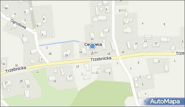 Cerekwica, Trzebnicka, 20, mapa Cerekwica