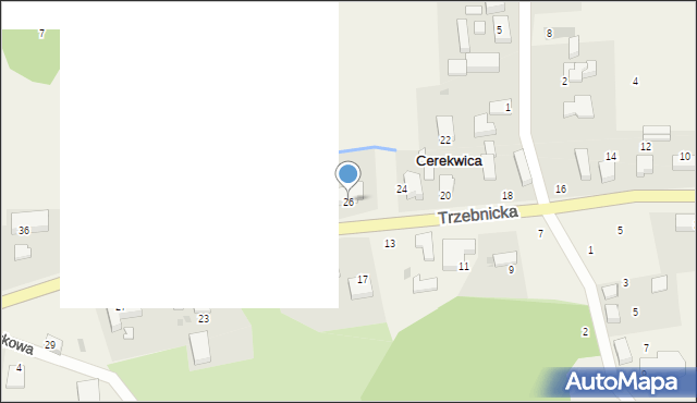 Cerekwica, Trzebnicka, 26, mapa Cerekwica