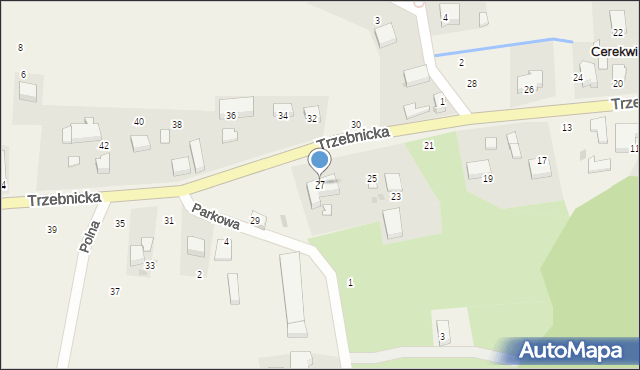 Cerekwica, Trzebnicka, 27, mapa Cerekwica