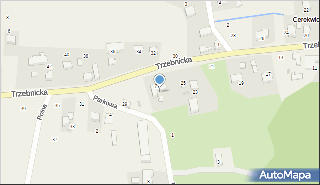 Cerekwica, Trzebnicka, 45, mapa Cerekwica