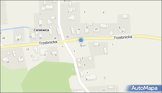 Cerekwica, Trzebnicka, 5, mapa Cerekwica