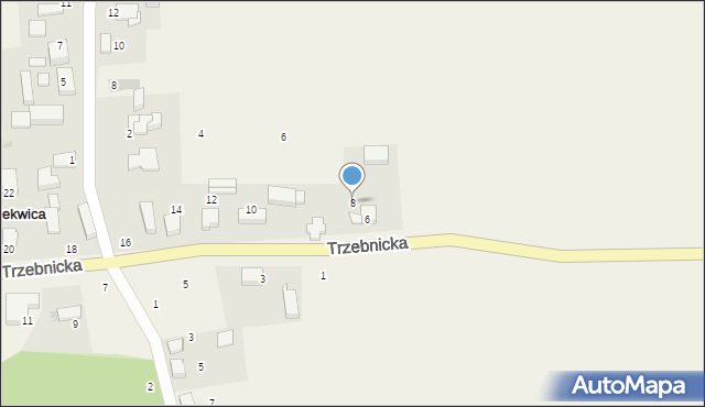 Cerekwica, Trzebnicka, 8, mapa Cerekwica