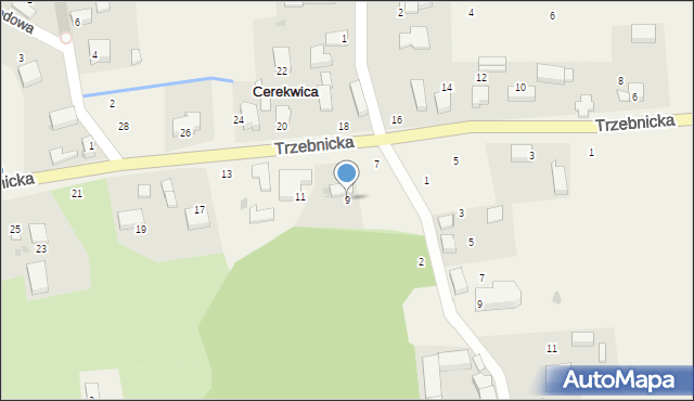 Cerekwica, Trzebnicka, 9, mapa Cerekwica