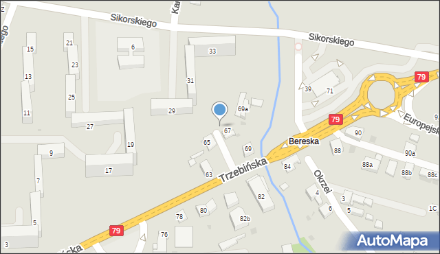 Chrzanów, Trzebińska, 65a, mapa Chrzanów