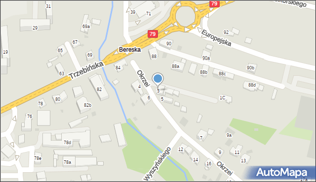 Chrzanów, Trzebińska, 86a, mapa Chrzanów