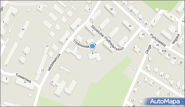 Cieszyn, Trzanowskiego Jerzego, ks., 4, mapa Cieszyna