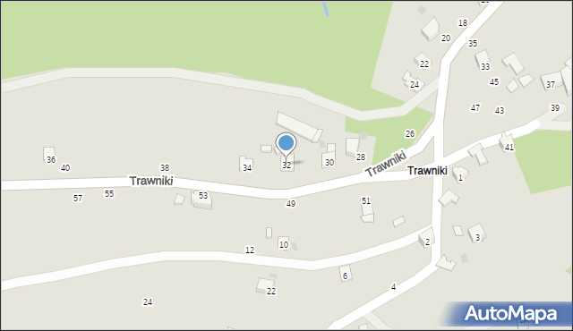 Czchów, Trawniki, 32, mapa Czchów