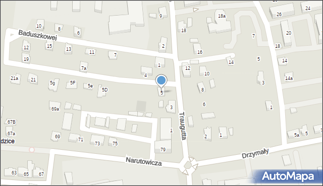 Czechowice-Dziedzice, Traugutta Romualda, gen., 5, mapa Czechowic-Dziedzic