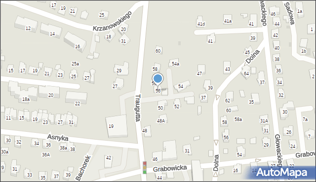 Czechowice-Dziedzice, Traugutta Romualda, gen., 56, mapa Czechowic-Dziedzic