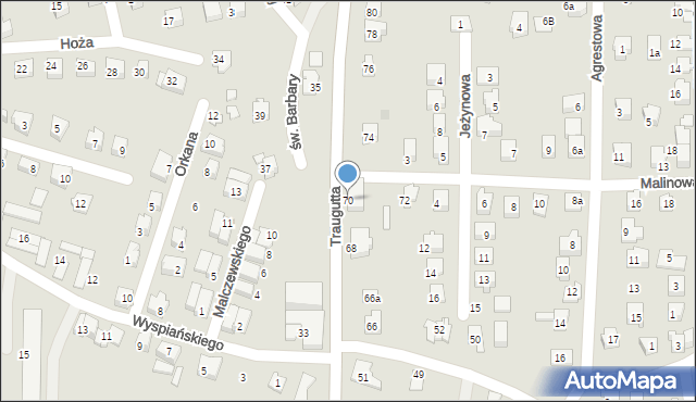 Czechowice-Dziedzice, Traugutta Romualda, gen., 70, mapa Czechowic-Dziedzic