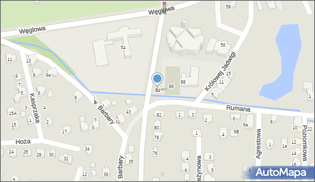 Czechowice-Dziedzice, Traugutta Romualda, gen., 84, mapa Czechowic-Dziedzic