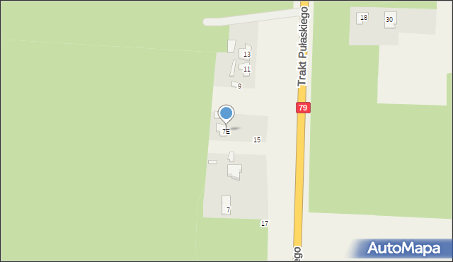 Czersk, Trakt Pułaskiego Kazimierza, gen., 7E, mapa Czersk