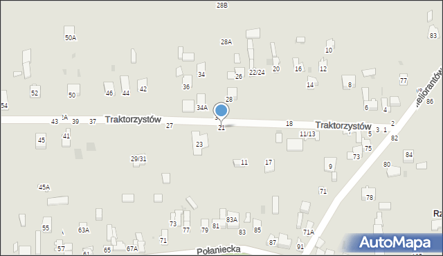 Częstochowa, Traktorzystów, 21, mapa Częstochowy