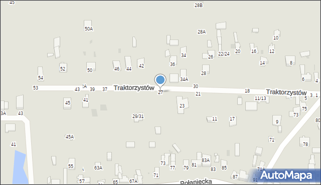 Częstochowa, Traktorzystów, 27, mapa Częstochowy