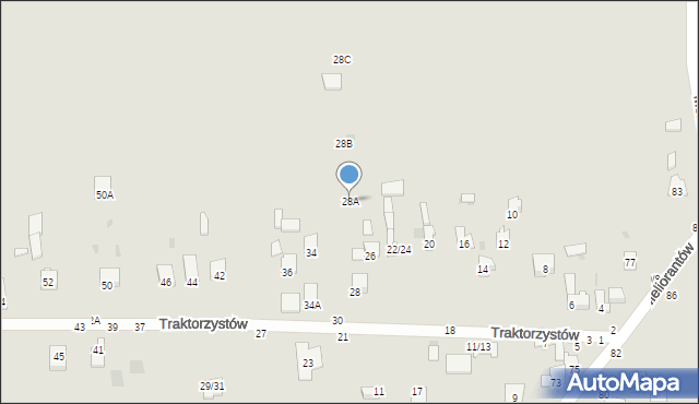 Częstochowa, Traktorzystów, 28A, mapa Częstochowy