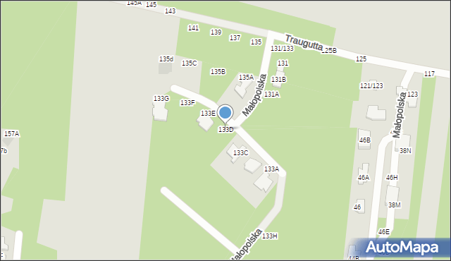 Częstochowa, Traugutta Romualda, gen., 133D, mapa Częstochowy