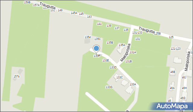 Częstochowa, Traugutta Romualda, gen., 133F, mapa Częstochowy