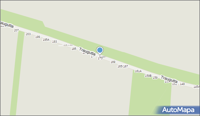Częstochowa, Traugutta Romualda, gen., 173, mapa Częstochowy